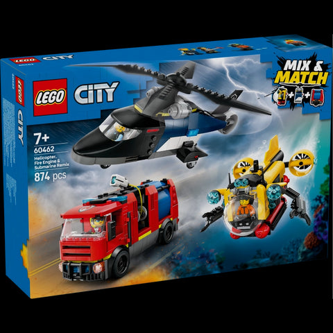 Helicopter, Fire Truck & Submarine Remix- 874 Pcs