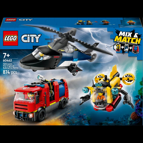 Helicopter, Fire Truck & Submarine Remix- 874 Pcs