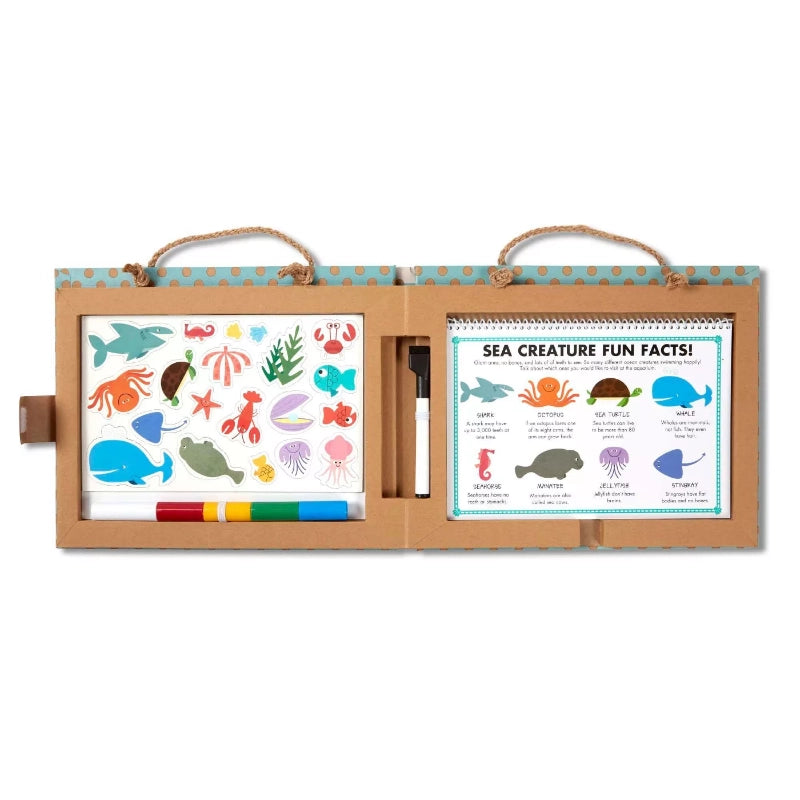 Natural Play: Play, Draw, Create Reusable Drawing & Magnet Kit- Ocean
