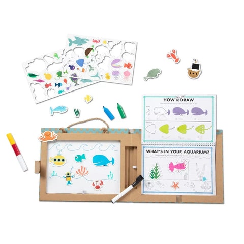 Natural Play: Play, Draw, Create Reusable Drawing & Magnet Kit- Ocean