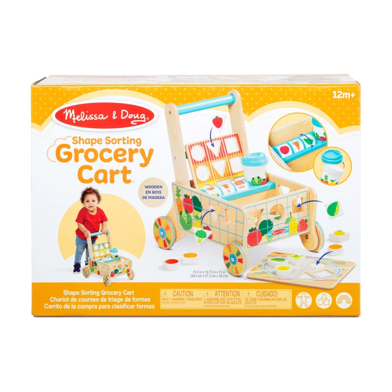 Wooden Shape Sorting Grocery Cart