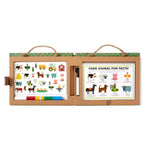 Natural Play: Play, Draw, Create Reusable Drawing & Magnet Kit- Farm