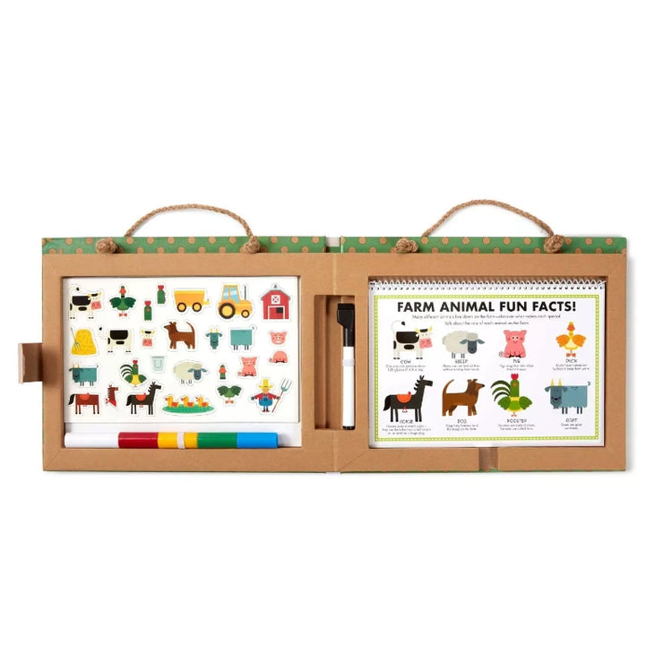Natural Play: Play, Draw, Create Reusable Drawing & Magnet Kit- Farm