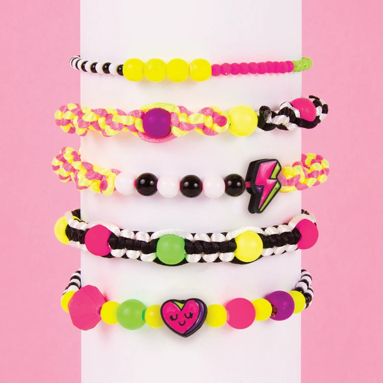 Retro Neon Black And White Bracelets- 175 Pcs