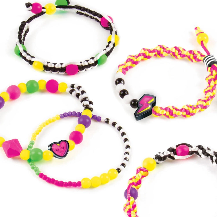 Retro Neon Black And White Bracelets- 175 Pcs