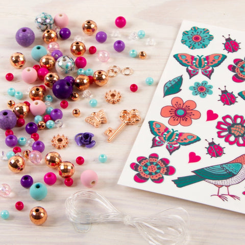 Bedazzled Charm Bracelets, Blooming Creativity- 104 Pcs