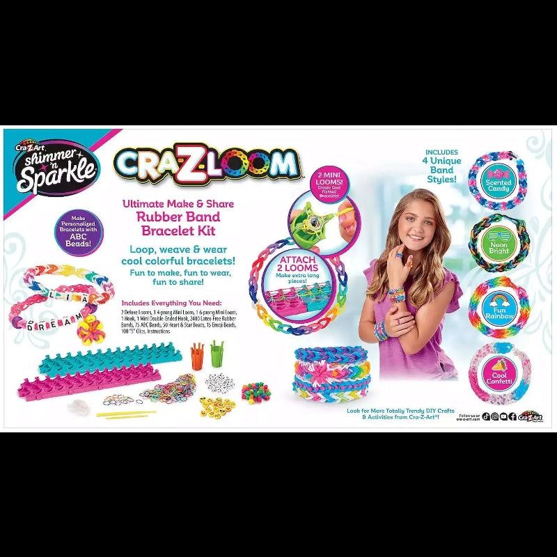 Shimmer 'n Sparkle Cra-Z-Loom Rubber Band Bracelet Kit