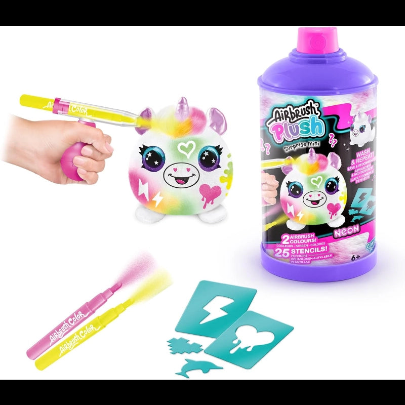 Airbrush Plush- Neon Mini Mystery 2Pack- 6 Pcs- PDQ