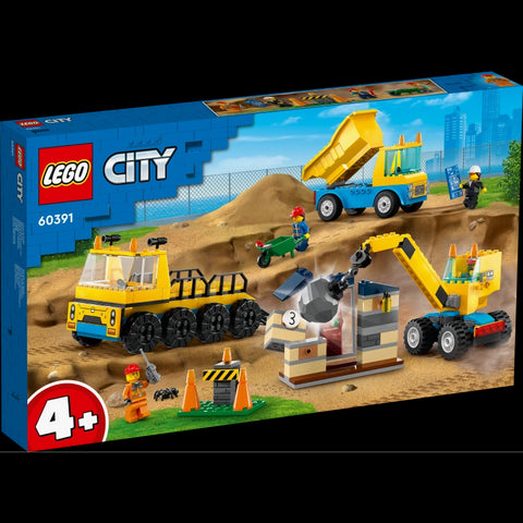 Construction Trucks and Wrecking Ball Crane- 235 Pcs
