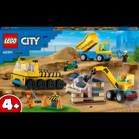 Construction Trucks and Wrecking Ball Crane- 235 Pcs