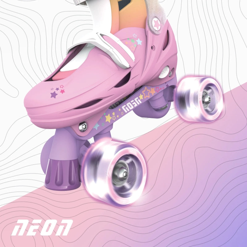 Neon Combo Skates 2-in-1 (Size 3-6)- Rainbow