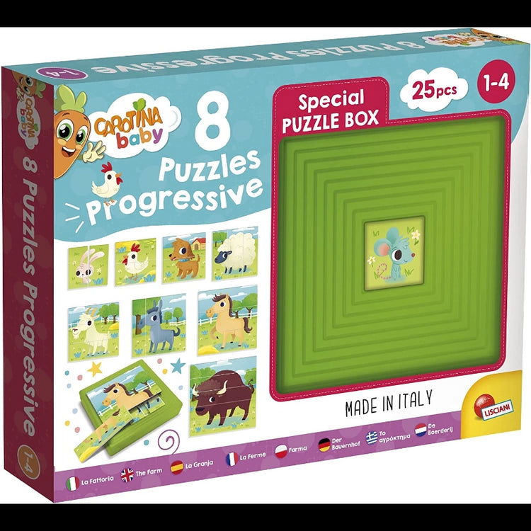 Carotina Baby 8 Progressive Puzzle- The Farm