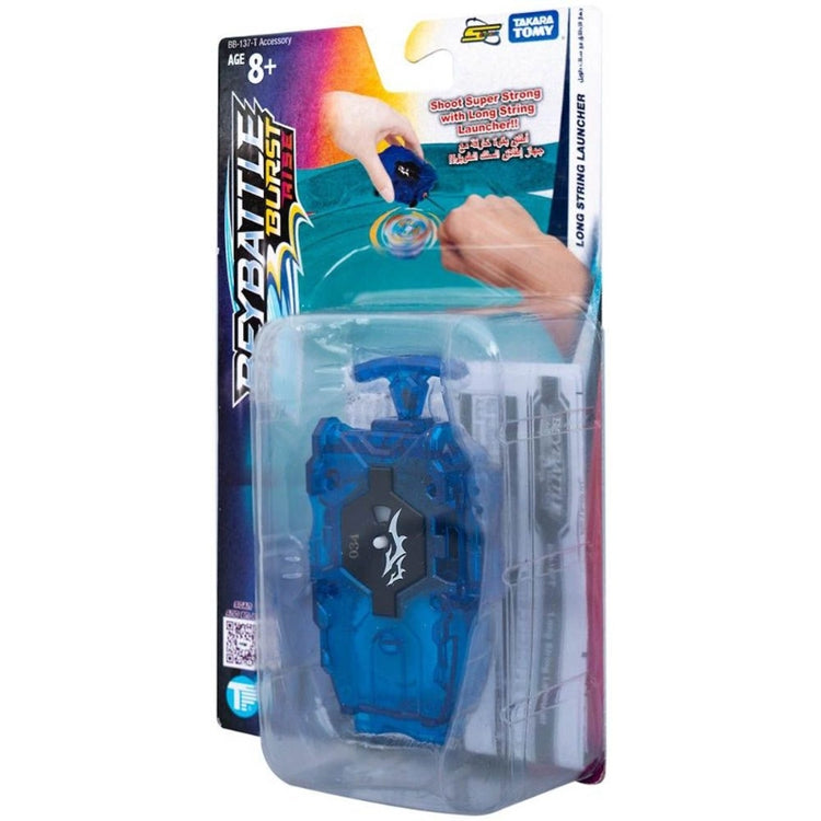 BeyBattle Burst Rise Long String Launcher Right Spin- Clear Blue