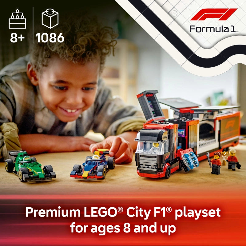 F1® Truck with RB20 & AMR24 F1® Cars- 1086 Pcs