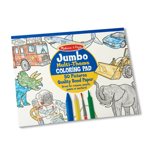 Jumbo Coloring Pad- Multi Theme (Blue)