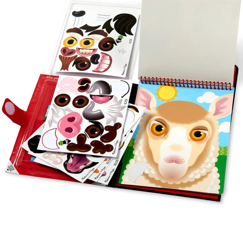 Make-A-Face- Farm Reusable Sticker Pad