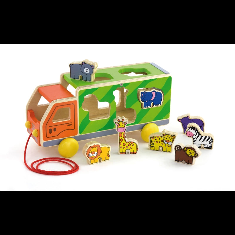 Pull Along Truck With Shape Sorter- Animal Puzzles