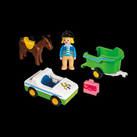 1.2.3 Car with Horse Trailer-5 Pcs