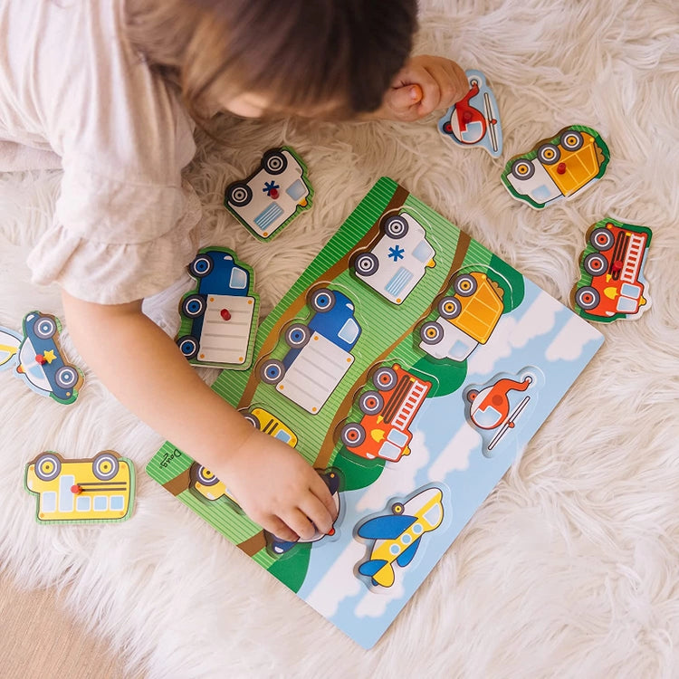 Vehicles Peg Puzzle- 8 Pcs