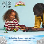 Spin and Electro Dinosaur Vehicle Chase- 124 Pcs